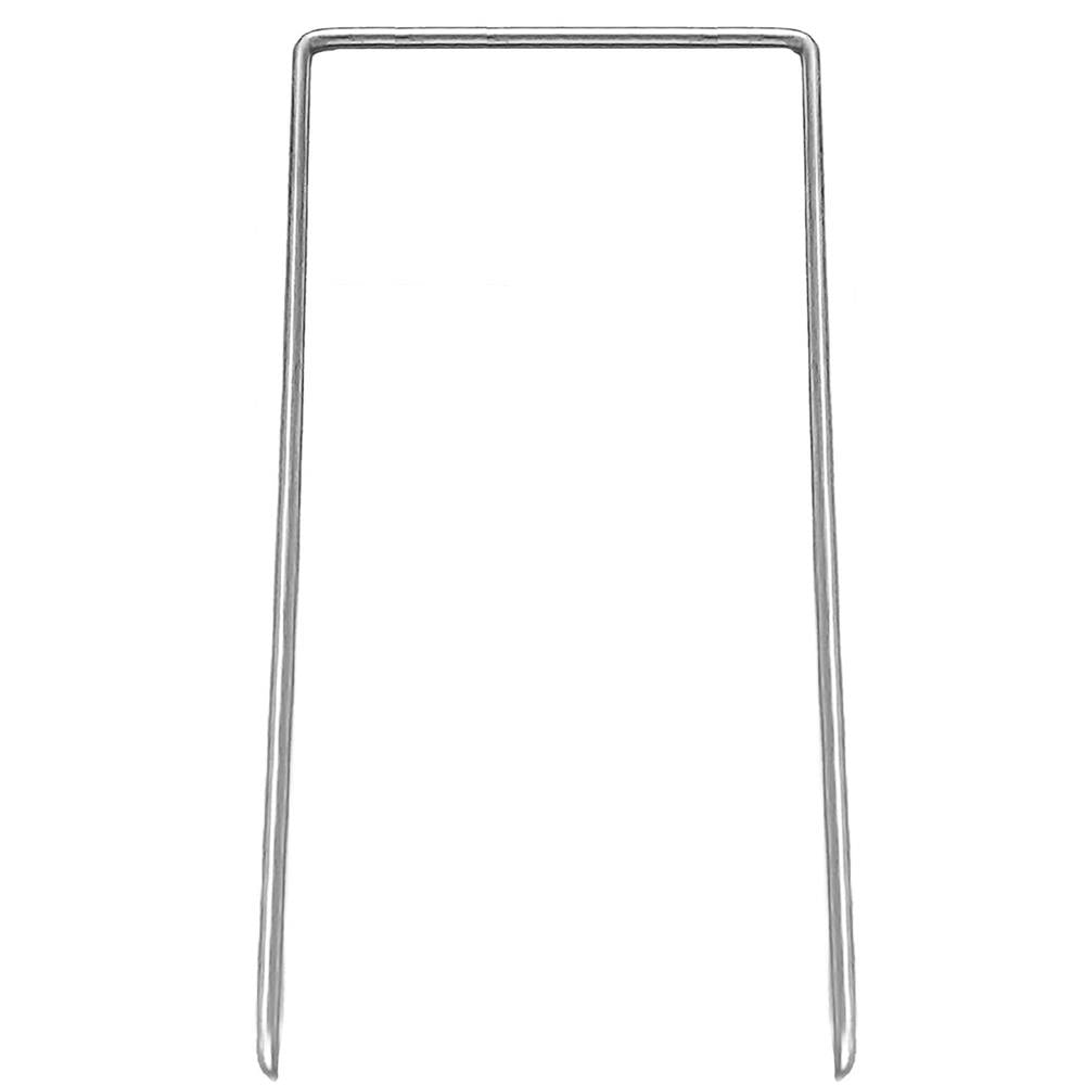 Set 100 ancore metalice pentru fixare agrotextil, 15x7 cm, argintiu