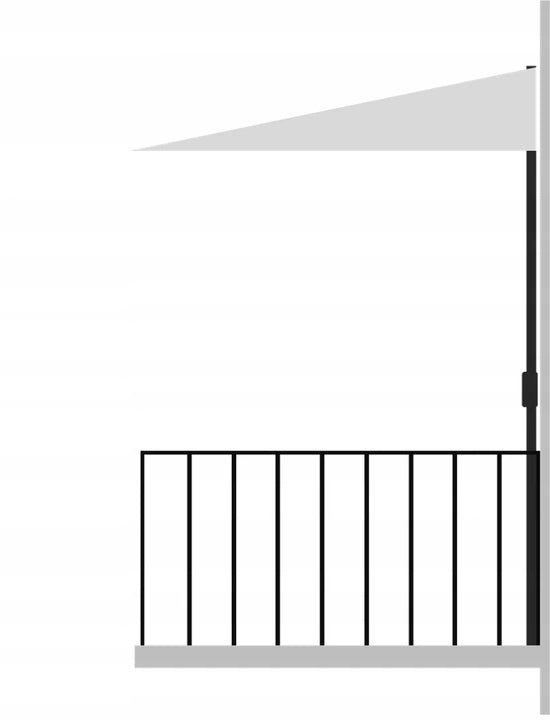 Umbrela balcon 270x250 cm, montaj pe perete, cu manivela si husa impermeabila, poliester 180g/mp, rosu