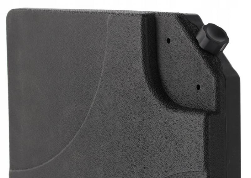 Suport baza umbrela 50x50x8 cm, set 4 elemente umplere cu apa sau nisip, manere metalice, plastic rezistent, negru