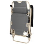 Sezlong pliabil cu perna si suport picioare reglabil, 176x66x92 cm, gri