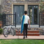 SONGMICS Hamac dublu cu bara lemn, perne incluse, maxim 300 kg, 210x150 cm, verde si albastru