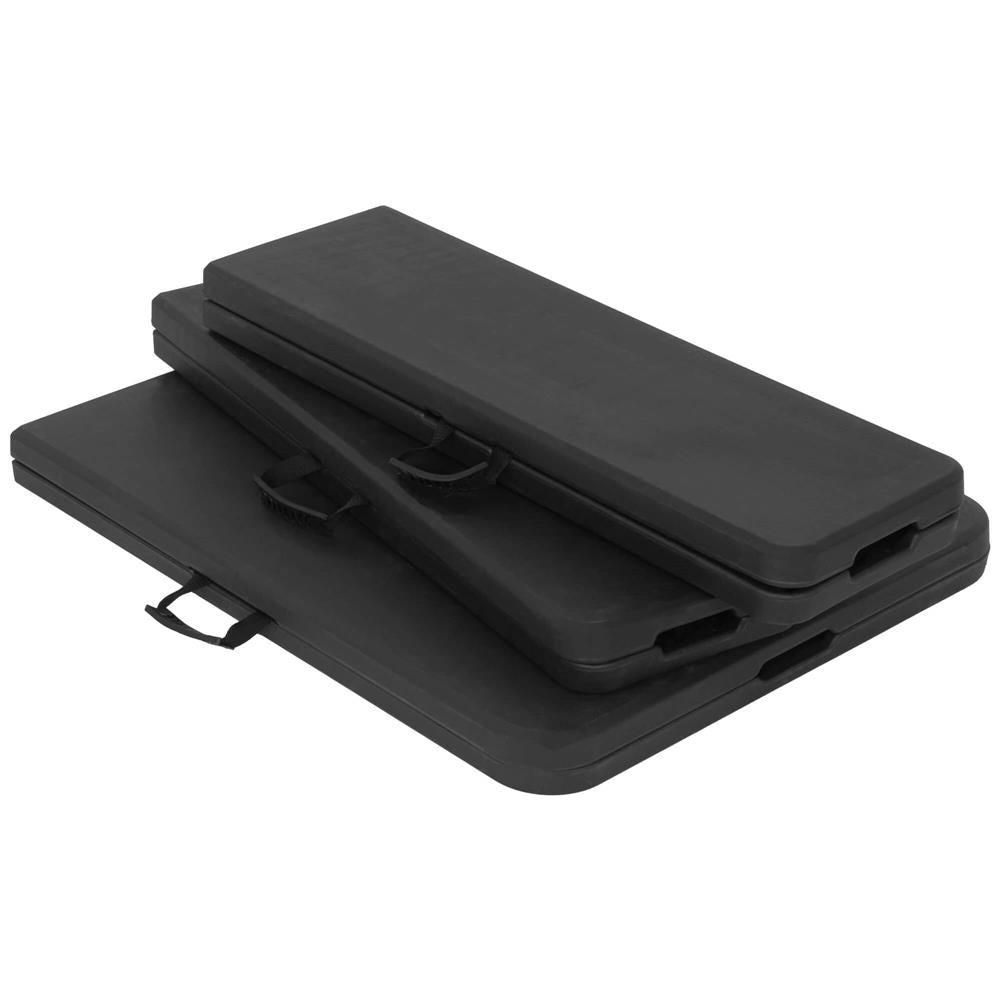 Set masa pliabila cu 2 banci, 180 cm, negru, HDPE si cadru metalic anticoroziv