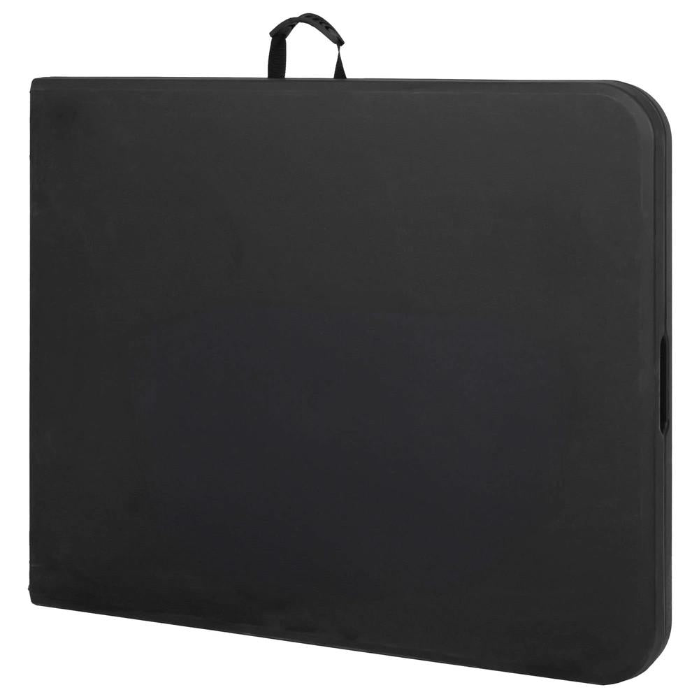 Set masa pliabila cu 2 banci, 180 cm, negru, HDPE si cadru metalic anticoroziv