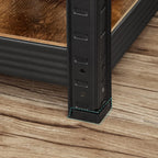 SONGMICS Etajera 5 rafturi ajustabile, structura metalica, stil industrial, MDF, 37x37x150 cm, maro si negru