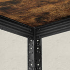 SONGMICS Etajera 5 rafturi ajustabile, structura metalica, stil industrial, MDF, 37x37x150 cm, maro si negru