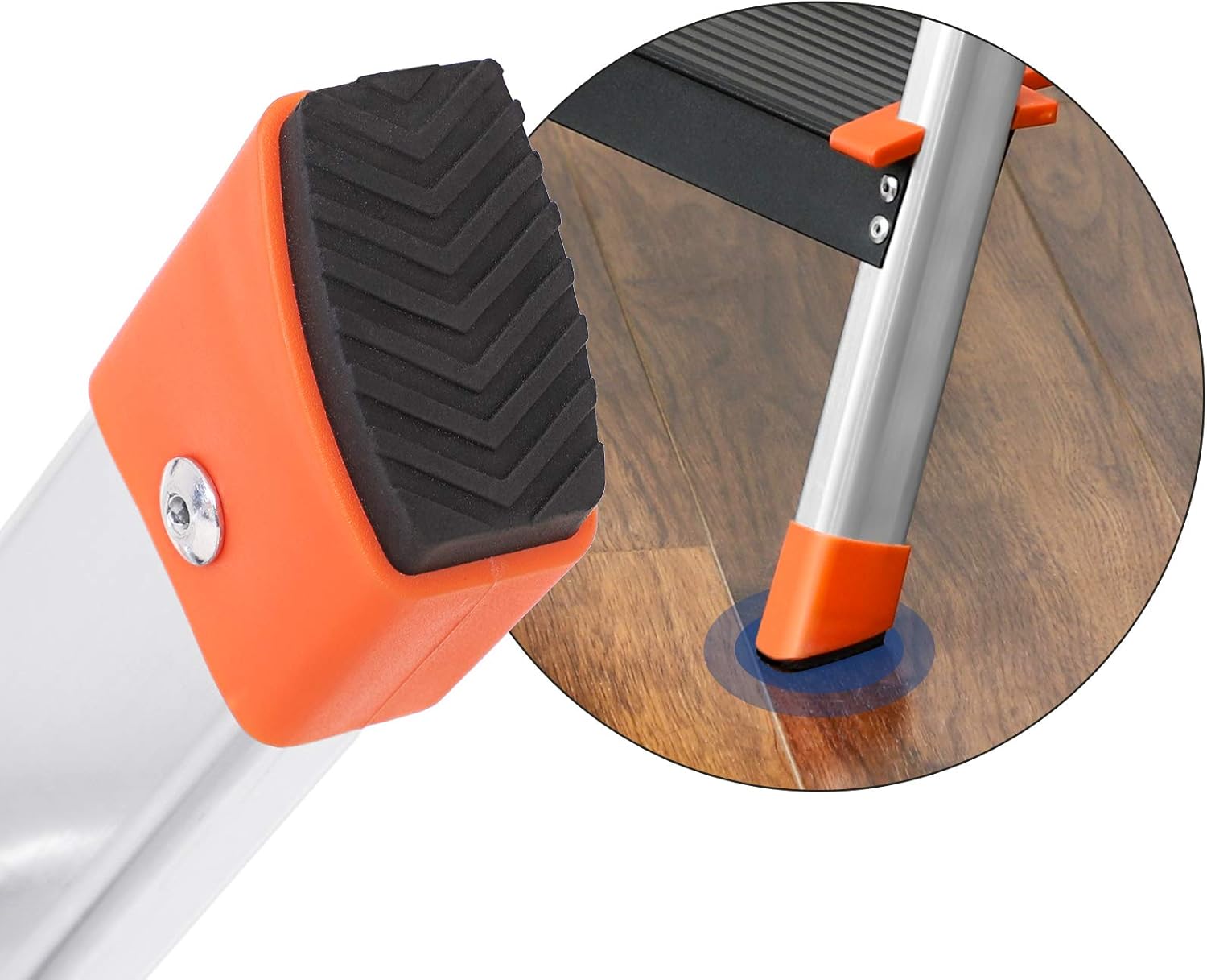 SONGMICS Scara aluminiu pliabila cu 4 trepte, latime trepte 12 cm, cu maner, sarcina 150 kg, 44x156 cm