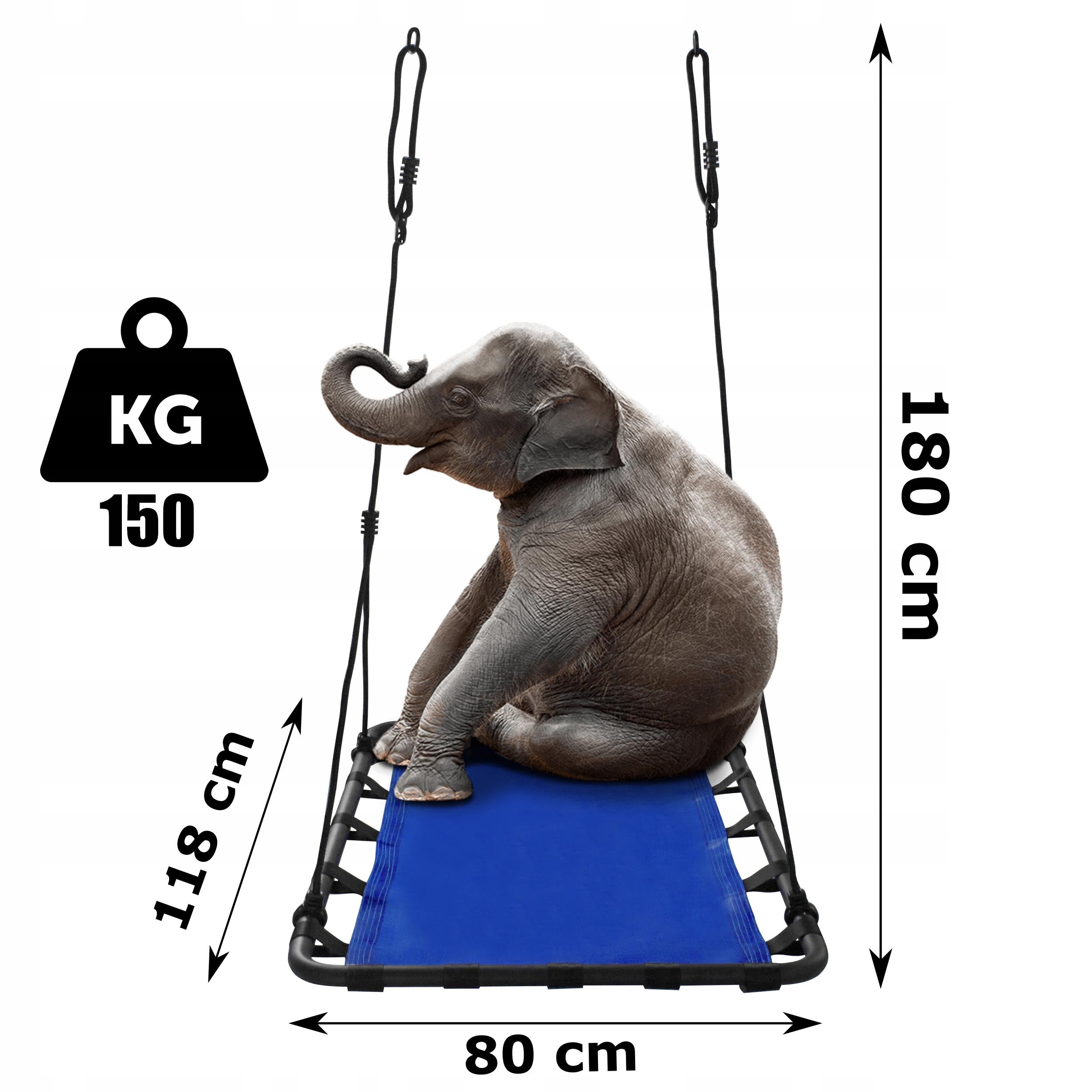 Leagan tip hamac 120x80 cm, cu rama metalica si prindere dubla, pentru gradina sau terasa, albastru
