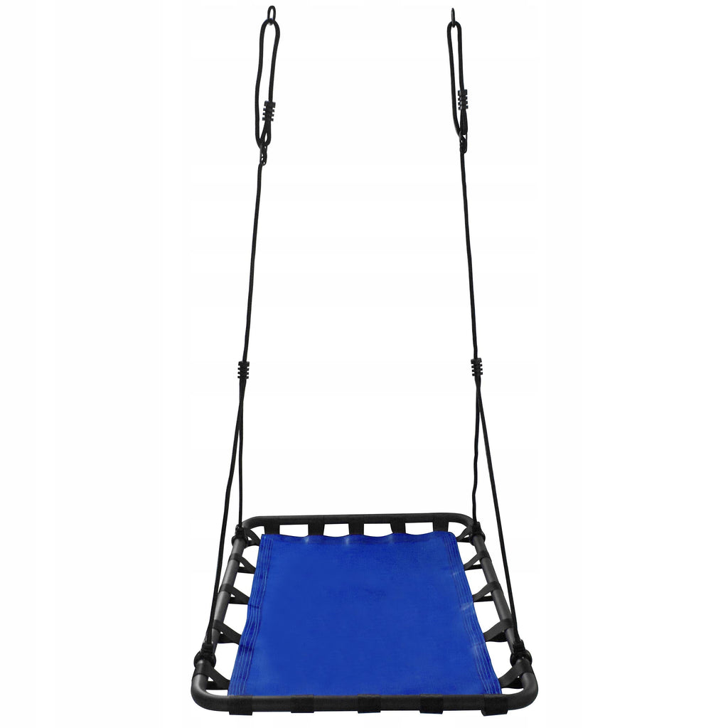 Leagan tip hamac 120x80 cm, cu rama metalica si prindere dubla, pentru gradina sau terasa, albastru