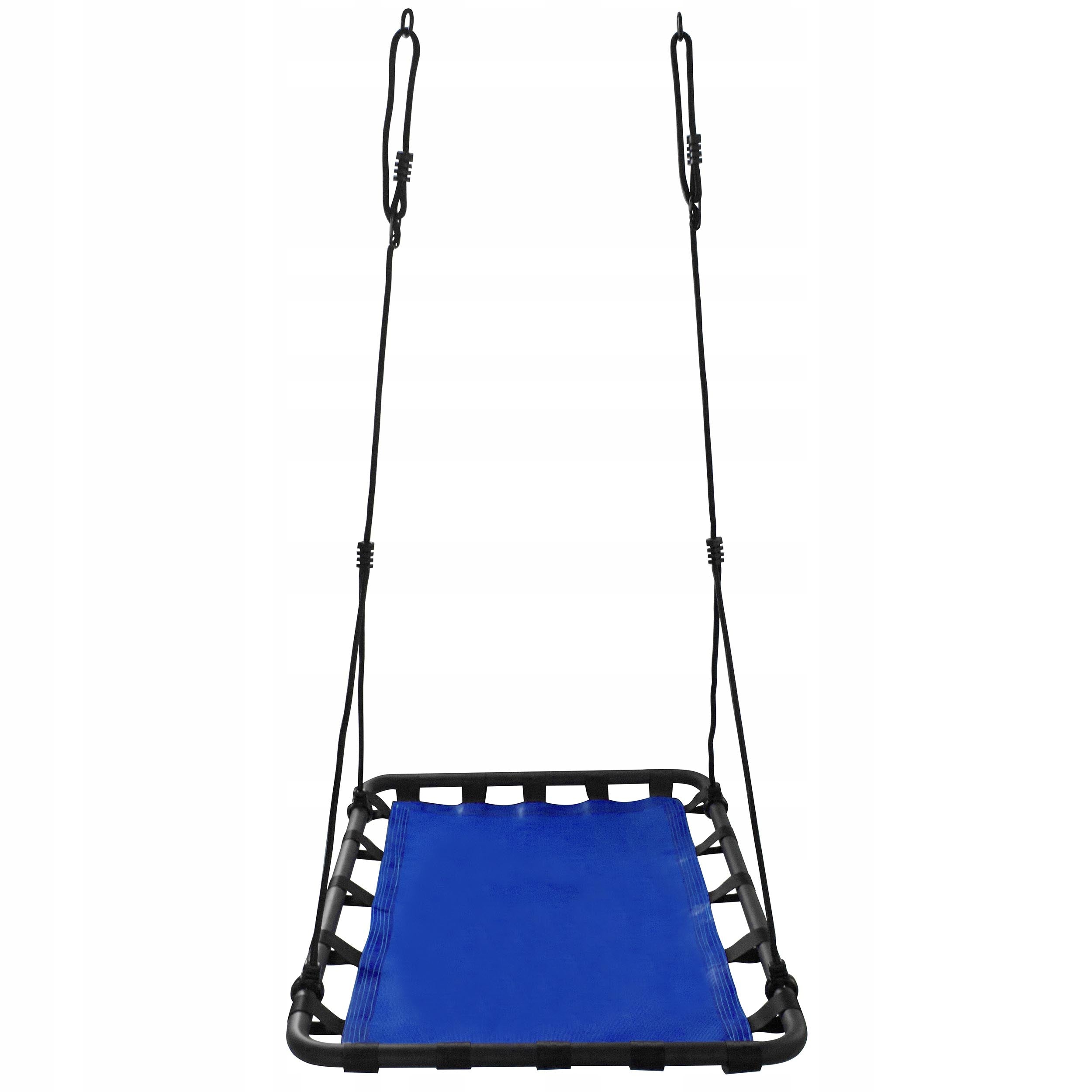 Leagan tip hamac 120x80 cm, cu rama metalica si prindere dubla, pentru gradina sau terasa, albastru