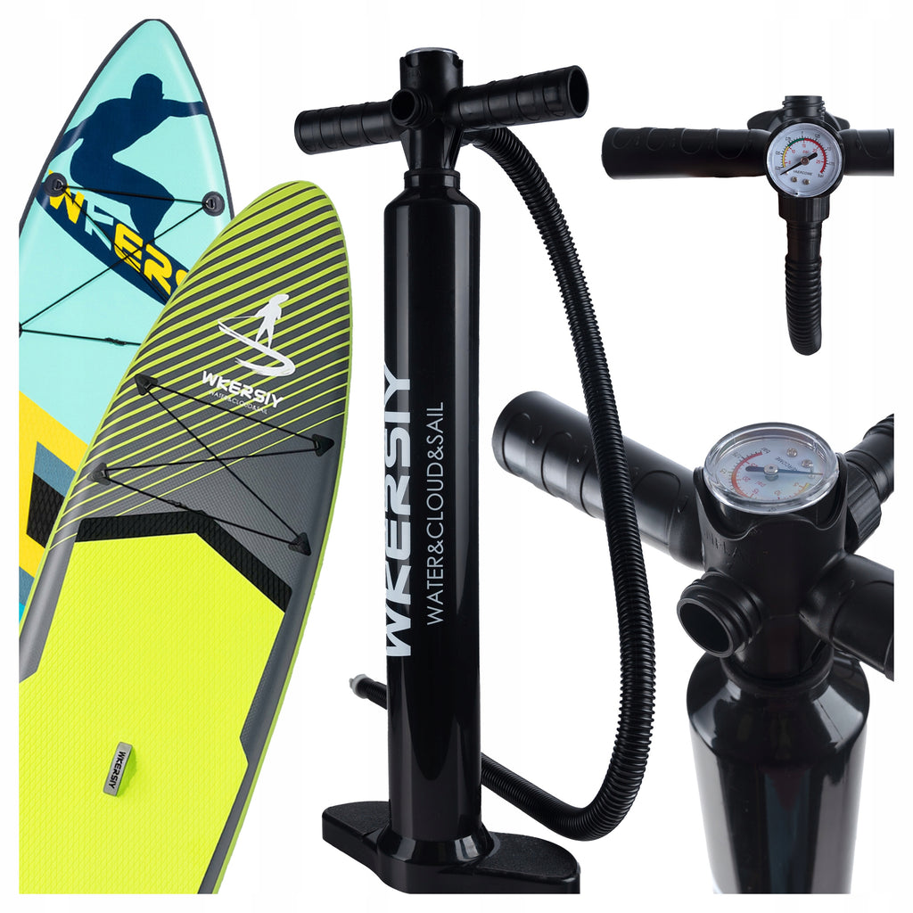 Pompa manuala cu manometru pentru SUP, 15 PSI – dubla actiune, furtun 130 cm