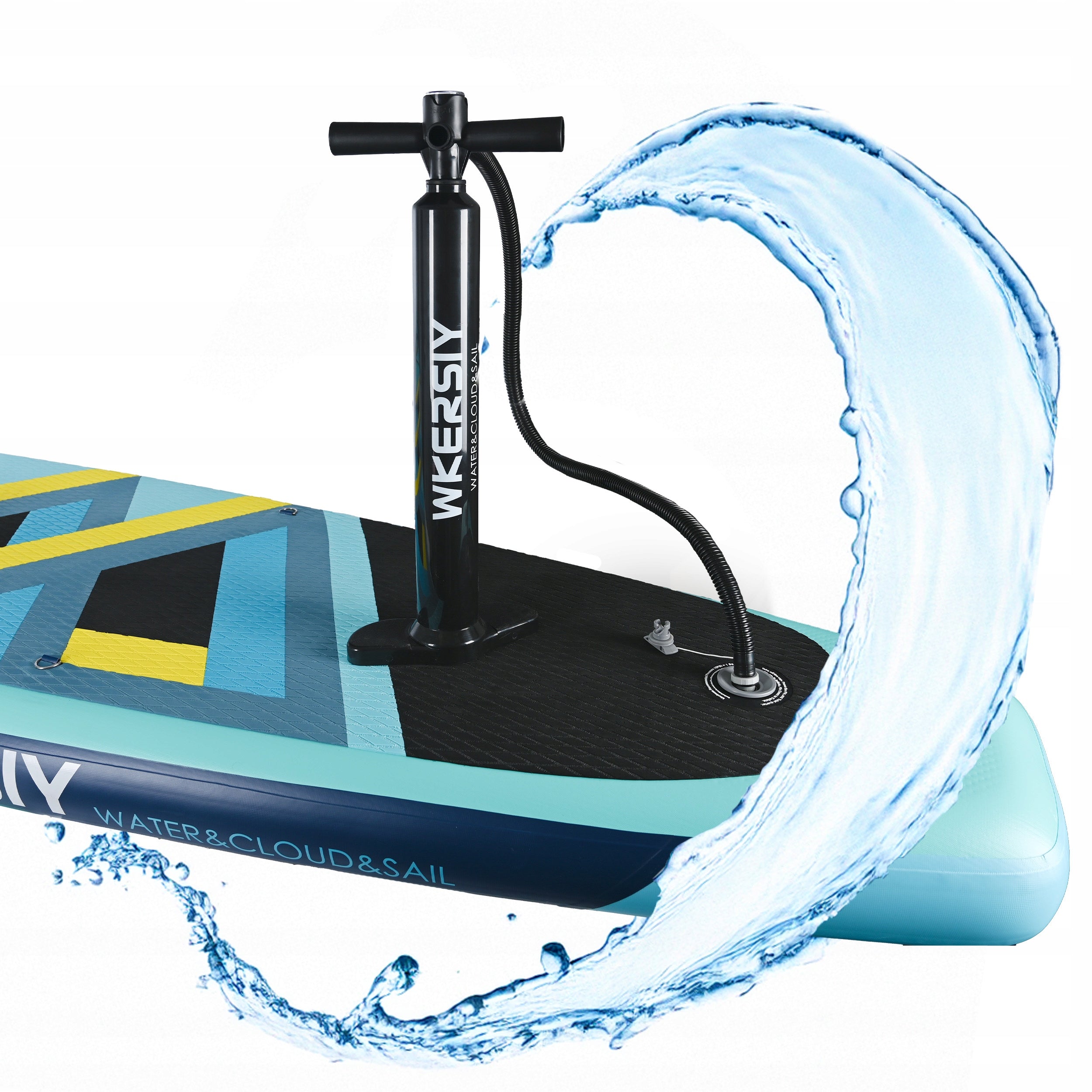 Pompa manuala cu manometru pentru SUP, 15 PSI – dubla actiune, furtun 130 cm