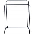 Suport metalic pentru haine 110x55x145 cm, cu bara dubla si raft pentru incaltaminte, negru