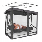 Plasa protectie insecte pentru leagan de gradina, cu fermoar vertical, 165x680 cm, gri