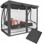 Plasa protectie insecte pentru leagan de gradina, cu fermoar vertical, 165x680 cm, gri