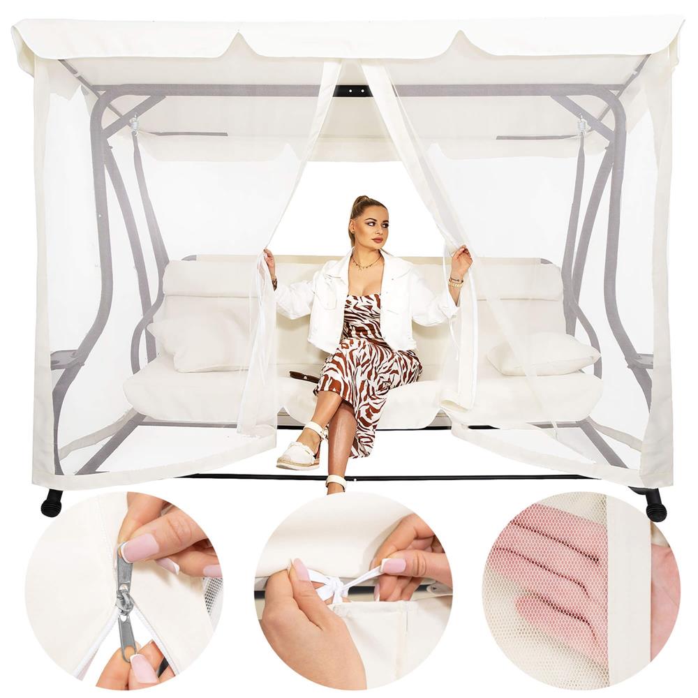 Plasa antiinsecte pentru leagan de gradina, 165x680 cm, bej