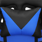 Scaun birou pentru gaming, ergonomic, suport lombar si tetiera, 114-123x55x50 cm, negru si albastru