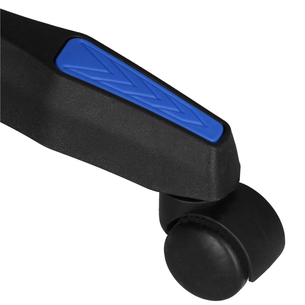 Scaun birou pentru gaming, ergonomic, suport lombar si tetiera, 114-123x55x50 cm, negru si albastru