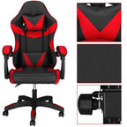 Scaun birou pentru gaming, ergonomic, suport lombar si tetiera, 114-123x55x50 cm, negru si rosu