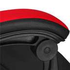 Scaun birou pentru gaming, ergonomic, suport lombar si tetiera, 114-123x55x50 cm, negru si rosu