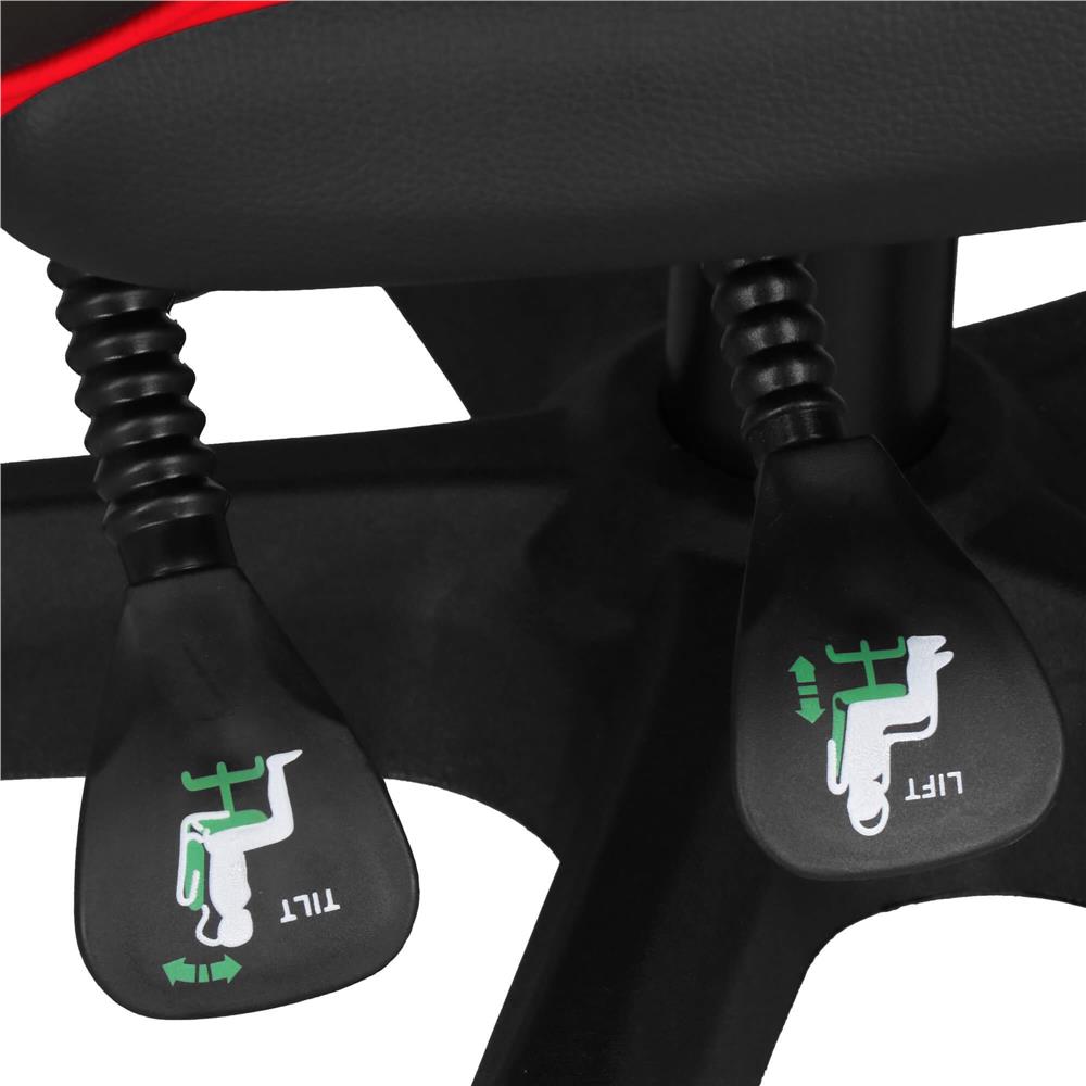 Scaun birou pentru gaming, ergonomic, suport lombar si tetiera, 114-123x55x50 cm, negru si rosu