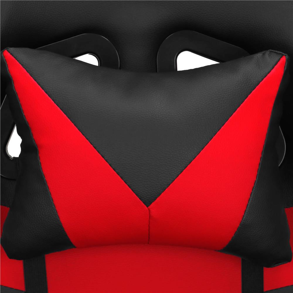 Scaun birou pentru gaming, ergonomic, suport lombar si tetiera, 114-123x55x50 cm, negru si rosu