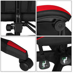 Scaun birou pentru gaming, ergonomic, suport lombar si tetiera, 114-123x55x50 cm, negru si rosu