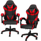 Scaun birou pentru gaming, ergonomic, suport lombar si tetiera, 114-123x55x50 cm, negru si rosu
