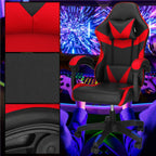 Scaun birou pentru gaming, ergonomic, suport lombar si tetiera, 114-123x55x50 cm, negru si rosu