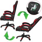 Scaun birou pentru gaming, ergonomic, suport lombar si tetiera, 114-123x55x50 cm, negru si rosu