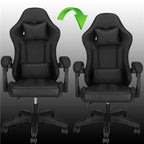 Scaun birou pentru gaming, ergonomic, suport lombar si tetiera, 114-123x55x50 cm, negru