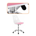 Scaun birou ergonomic, cu sezut din spuma, reglabil pe inaltime, maxim 120 kg, 90x49x48 cm, alb si roz