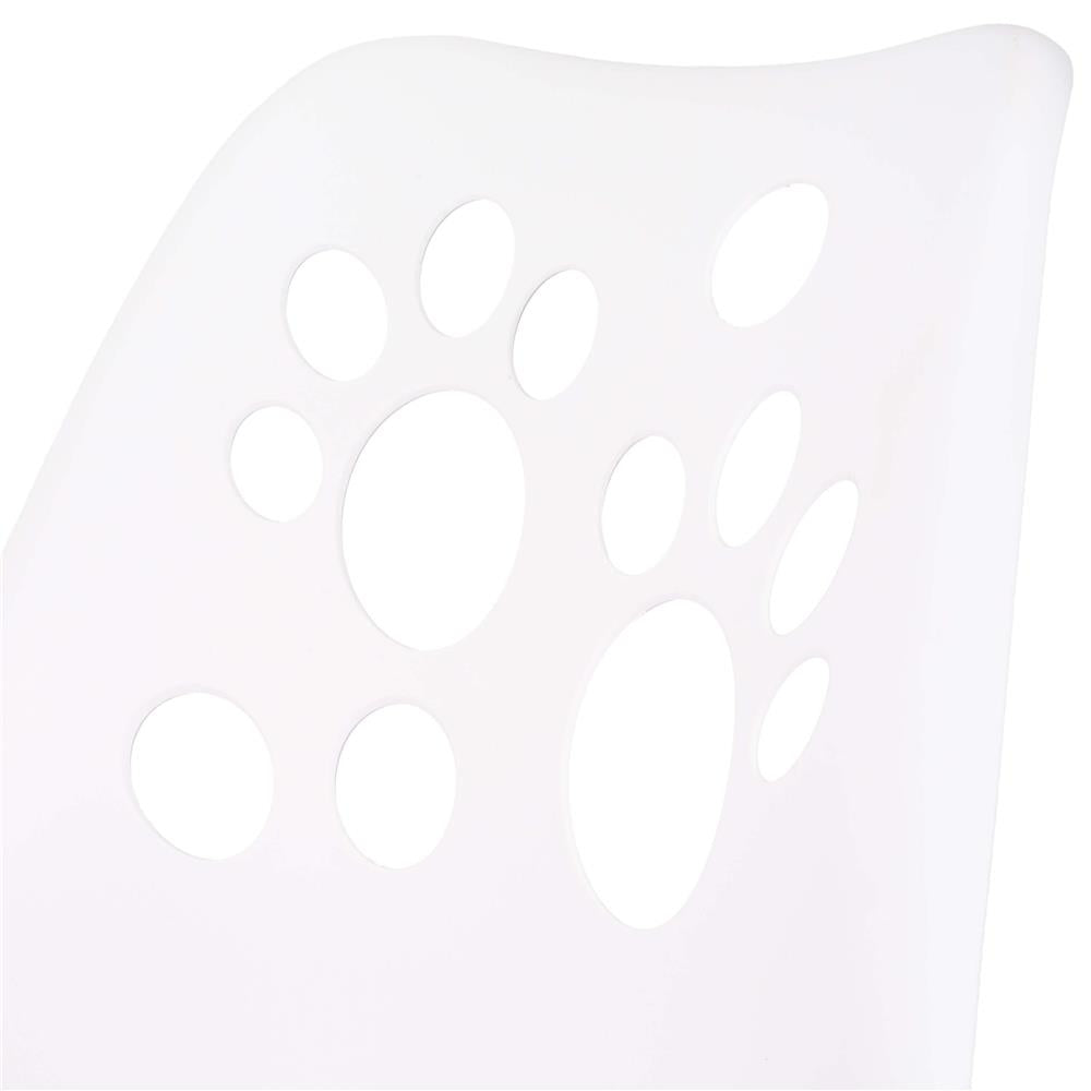 Scaun birou ergonomic, cu sezut din spuma, reglabil pe inaltime, maxim 120 kg, 90x49x48 cm, alb si roz