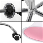 Scaun birou ergonomic, cu sezut din spuma, reglabil pe inaltime, maxim 120 kg, 90x49x48 cm, alb si roz