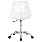 Scaun birou ergonomic, cu sezut din spuma, reglabil pe inaltime, maxim 120 kg, 90x49x48 cm, alb si roz