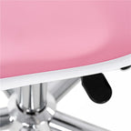 Scaun birou ergonomic, cu sezut din spuma, reglabil pe inaltime, maxim 120 kg, 90x49x48 cm, alb si roz