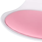 Scaun birou ergonomic, cu sezut din spuma, reglabil pe inaltime, maxim 120 kg, 90x49x48 cm, alb si roz