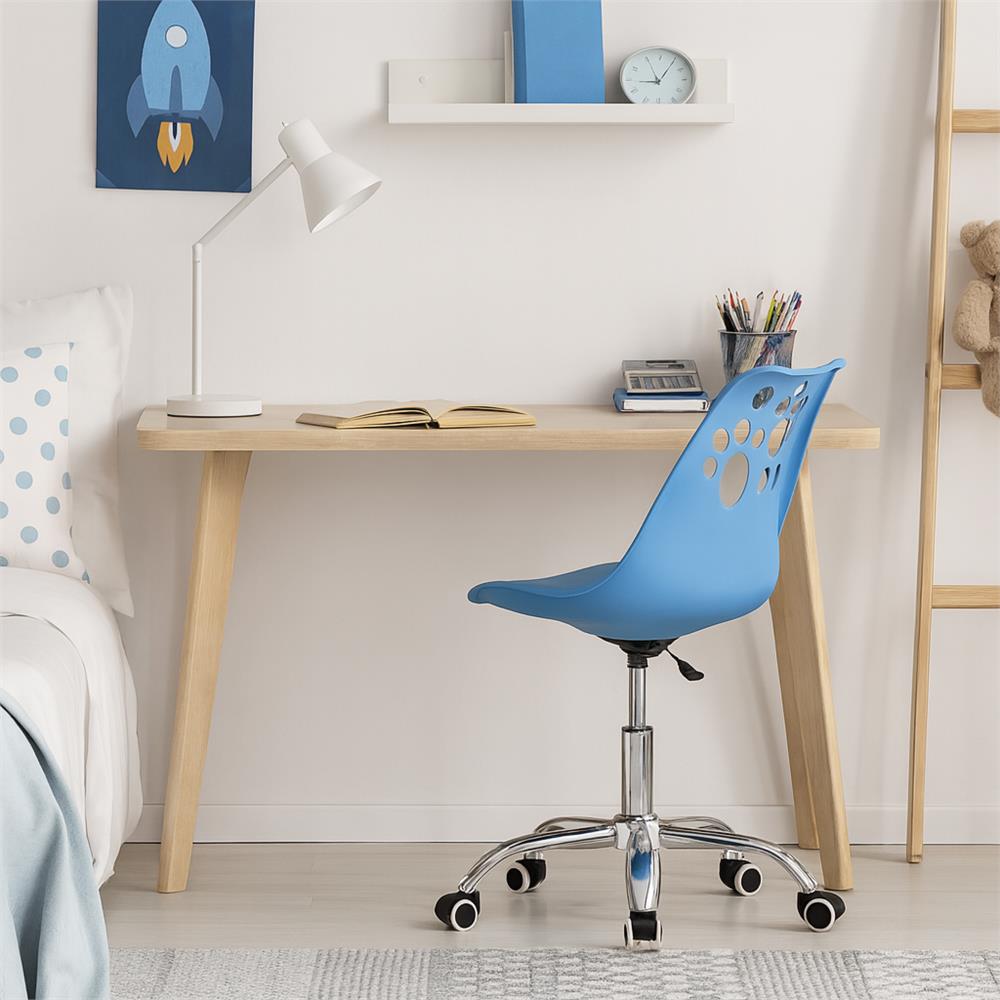 Scaun birou ergonomic, cu sezut din spuma, reglabil pe inaltime, maxim 120 kg, 90x49x48 cm, albastru