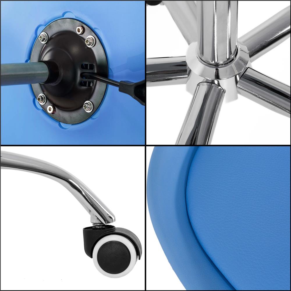 Scaun birou ergonomic, cu sezut din spuma, reglabil pe inaltime, maxim 120 kg, 90x49x48 cm, albastru