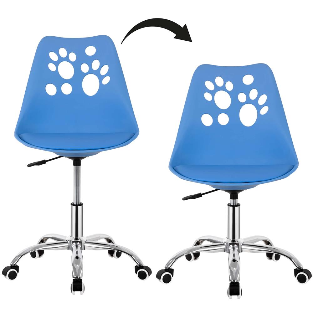 Scaun birou ergonomic, cu sezut din spuma, reglabil pe inaltime, maxim 120 kg, 90x49x48 cm, albastru