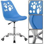 Scaun birou ergonomic, cu sezut din spuma, reglabil pe inaltime, maxim 120 kg, 90x49x48 cm, albastru