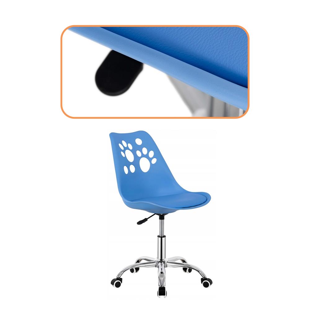 Scaun birou ergonomic, cu sezut din spuma, reglabil pe inaltime, maxim 120 kg, 90x49x48 cm, albastru