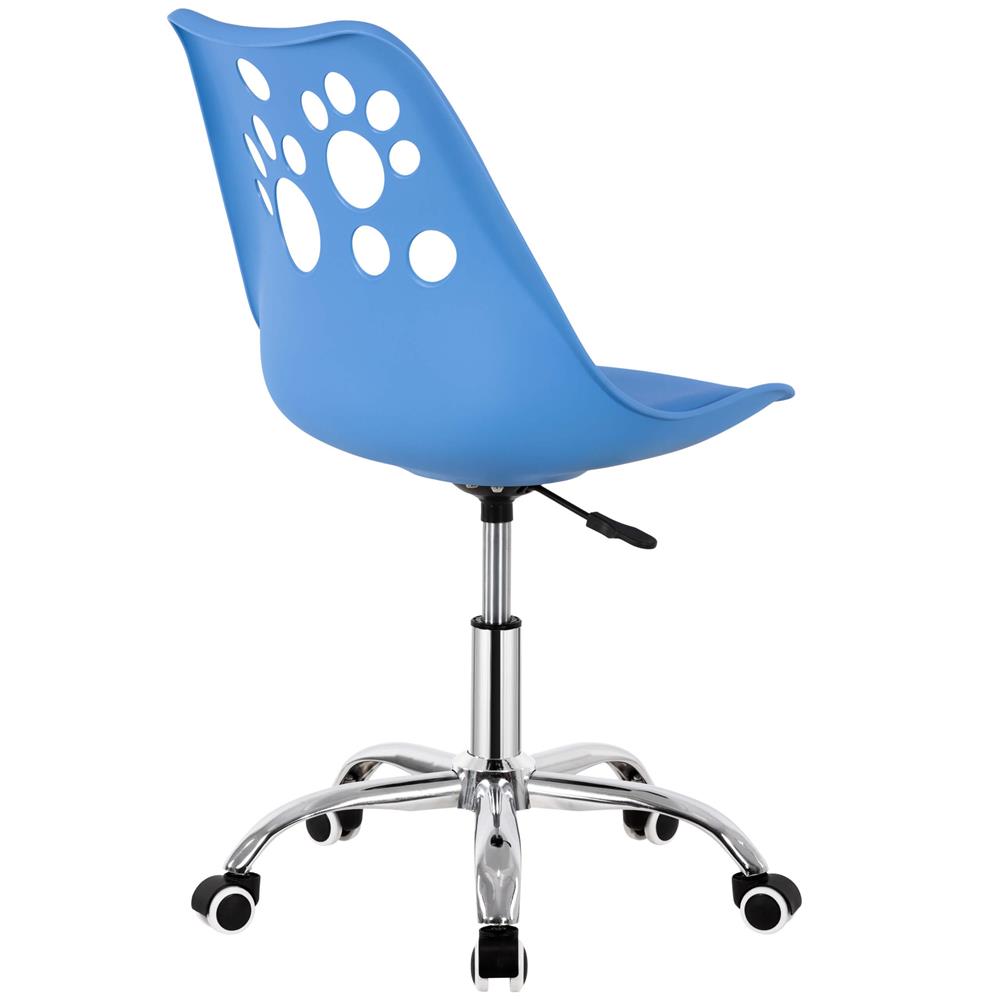 Scaun birou ergonomic, cu sezut din spuma, reglabil pe inaltime, maxim 120 kg, 90x49x48 cm, albastru