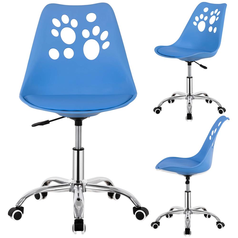 Scaun birou ergonomic, cu sezut din spuma, reglabil pe inaltime, maxim 120 kg, 90x49x48 cm, albastru