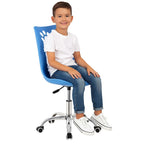 Scaun birou ergonomic, cu sezut din spuma, reglabil pe inaltime, maxim 120 kg, 90x49x48 cm, albastru