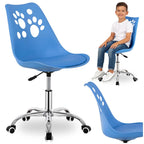 Scaun birou ergonomic, cu sezut din spuma, reglabil pe inaltime, maxim 120 kg, 90x49x48 cm, albastru