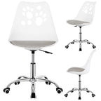 Scaun birou ergonomic, cu sezut din spuma, reglabil pe inaltime, maxim 120 kg, 90x49x48 cm, alb si gri