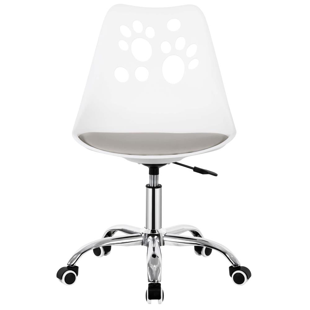 Scaun birou ergonomic, cu sezut din spuma, reglabil pe inaltime, maxim 120 kg, 90x49x48 cm, alb si gri