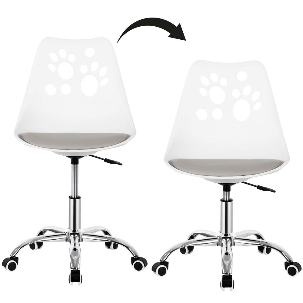 Scaun birou ergonomic, cu sezut din spuma, reglabil pe inaltime, maxim 120 kg, 90x49x48 cm, alb si gri