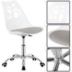 Scaun birou ergonomic, cu sezut din spuma, reglabil pe inaltime, maxim 120 kg, 90x49x48 cm, alb si gri