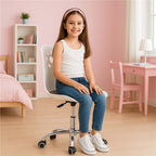 Scaun birou ergonomic, cu sezut din spuma, reglabil pe inaltime, maxim 120 kg, 90x49x48 cm, alb si gri